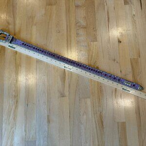 BHW Purple Ostrich Rhinestone Belt